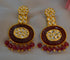 Rabia Amrapali Inspired Carved Stone Uncut Kundan Earrings Maroon