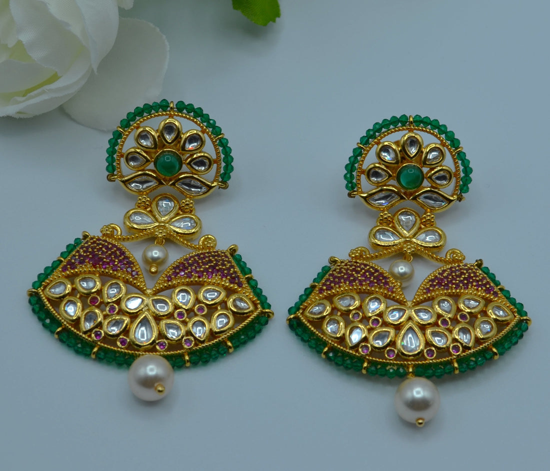 Afreen Tyaani Kundan Statement Earrings