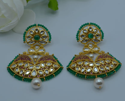 Afreen Tyaani Kundan Statement Earrings