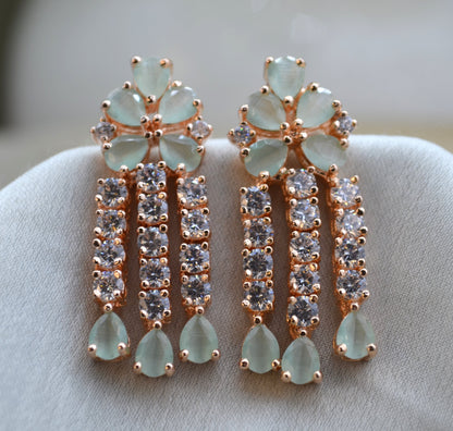 Cz Chandelier Studs Mint Earrings