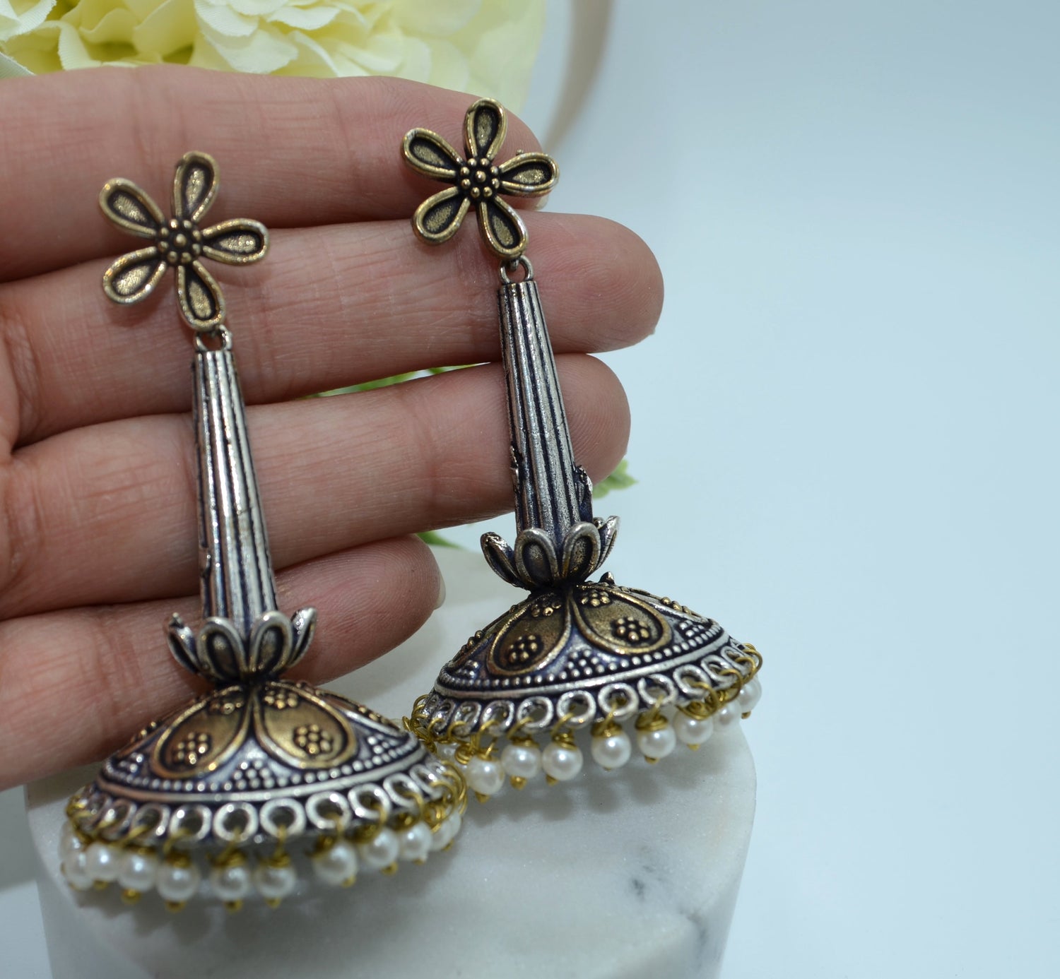 German Silver Jhumki Earring Earrings