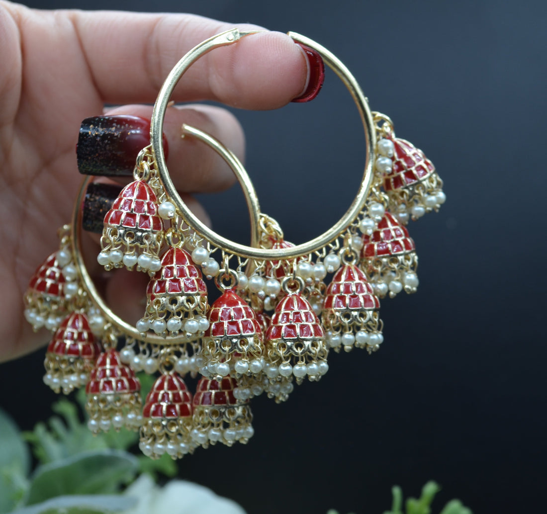 Meenakari Mini Jhumkis Bali Style