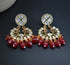 Uncut Kundan Chandbali Earrings Maroon