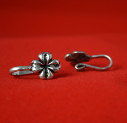 Oxidized German Silver Plated Handmade Non-Pierced Nose Clip. Rings