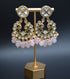 Uncut Kundan Chandbali Earrings Pink