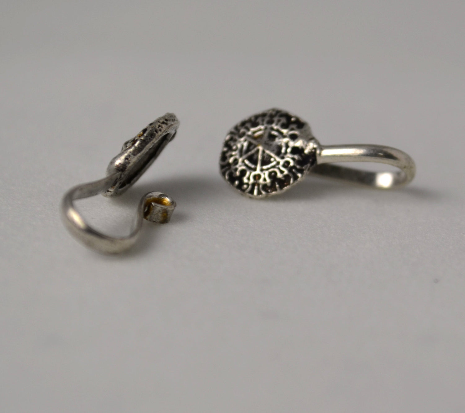 Oxidized German Silver Plated Handmade Non-Pierced Nose Clip. Rings