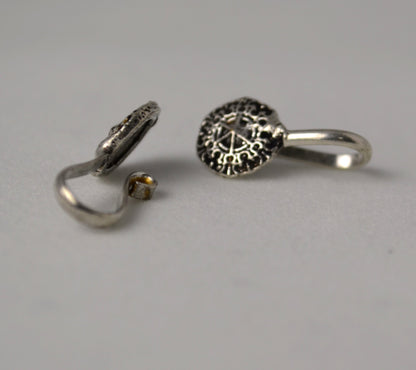 Oxidized German Silver Plated Handmade Non-Pierced Nose Clip. Rings