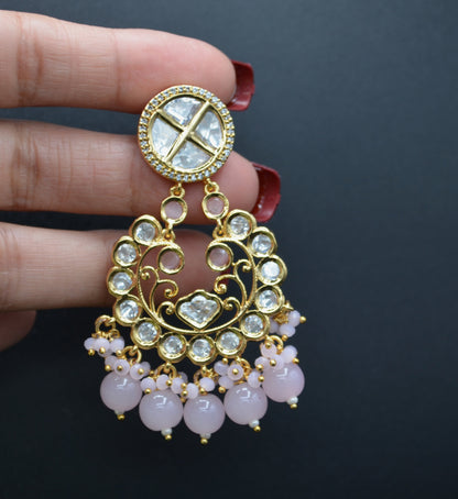 Uncut Kundan Chandbali Earrings