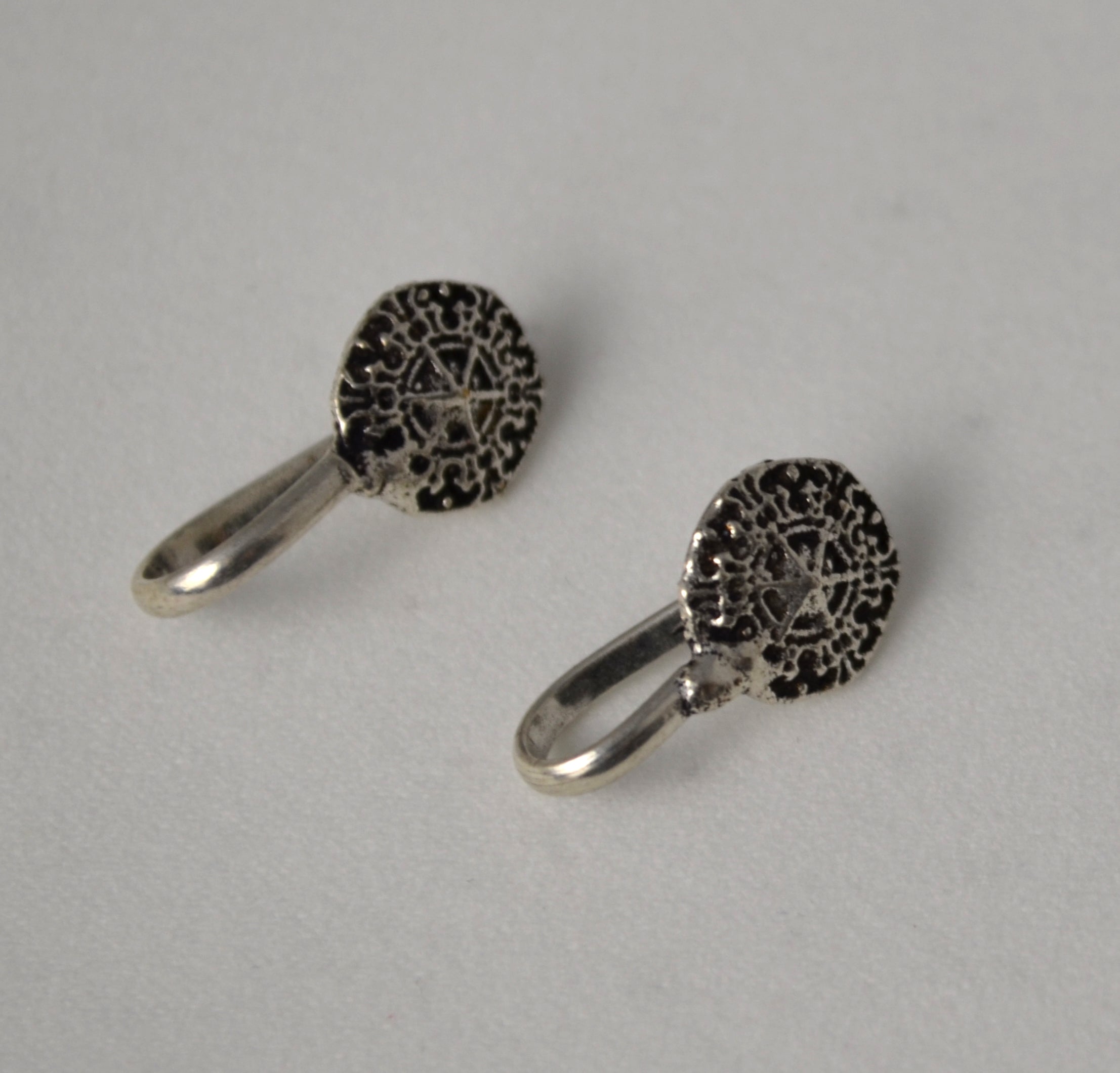 Oxidized German Silver Plated Handmade Non-Pierced Nose Clip. Rings