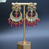 Uncut Kundan Chandbali Earrings Ruby