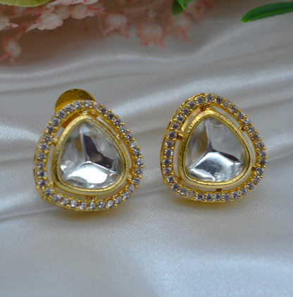 Uncut Kundan Ad Studs Earrings