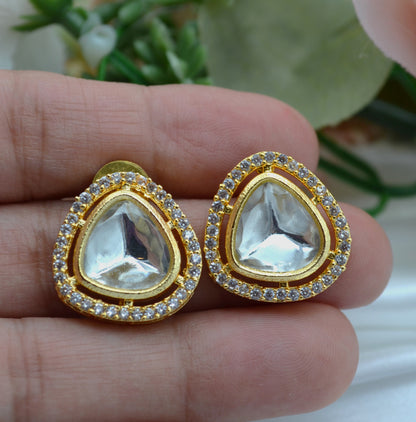 Uncut Kundan Ad Studs Earrings