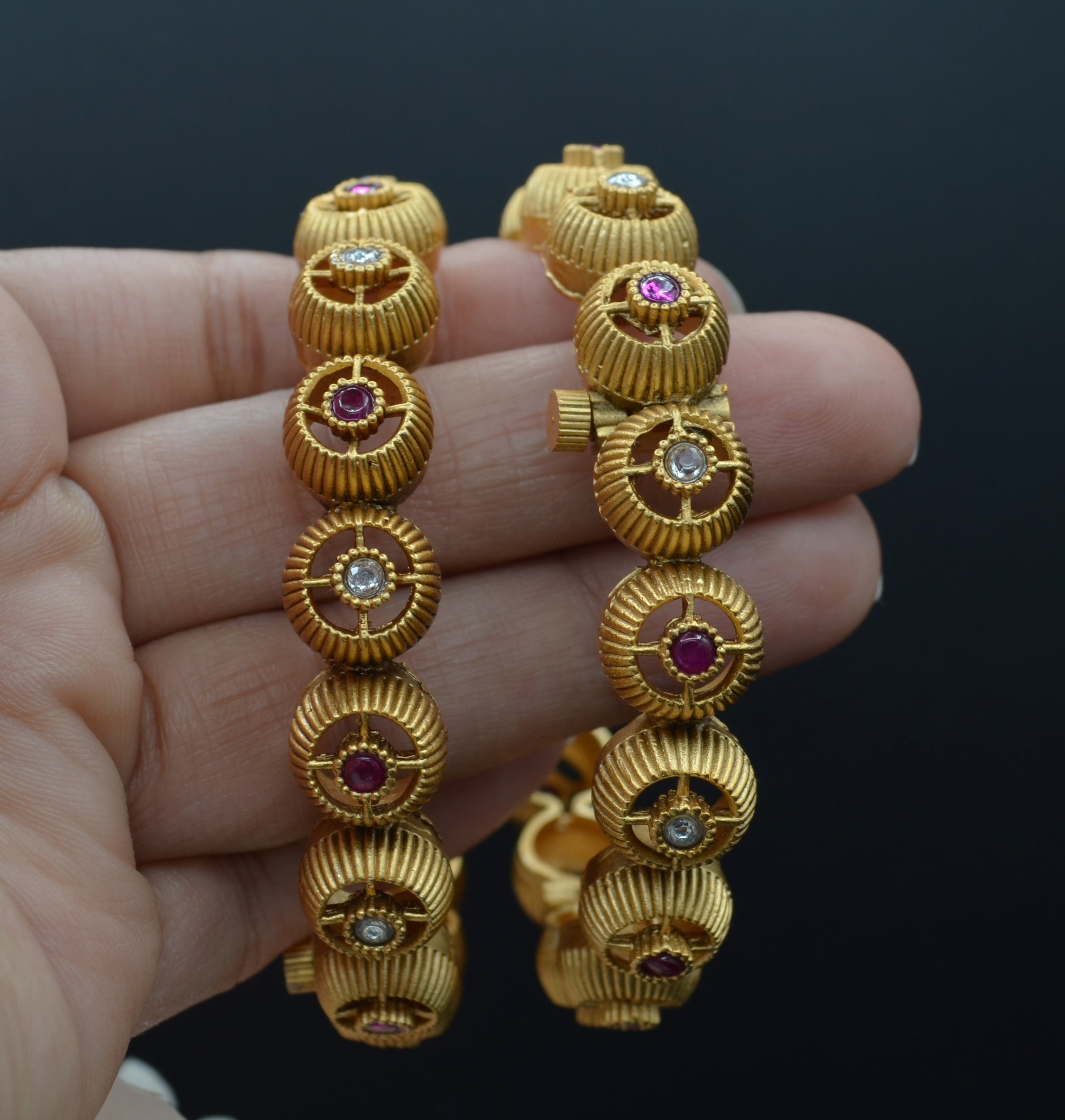 Openable Kundan Kada - Pair Bracelets