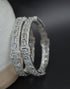 Cz Non Openable Kadas With Monalisa Stones - Pair 2.6 Inches / White Bracelets