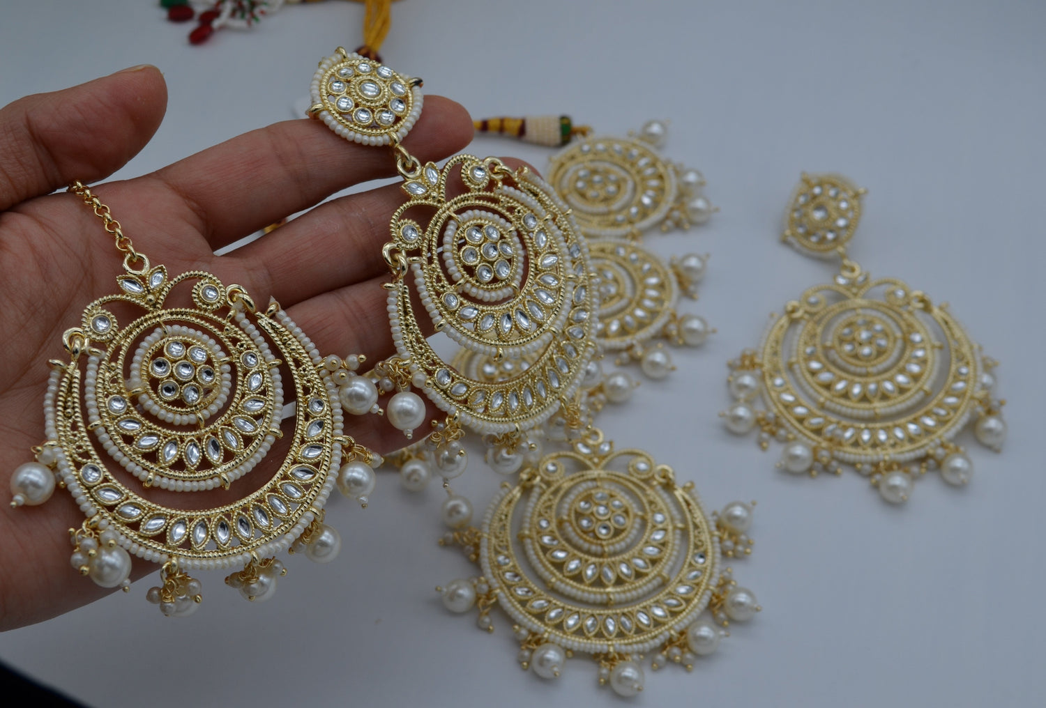 Sarah Kundan Necklace Set With Tikka Necklaces