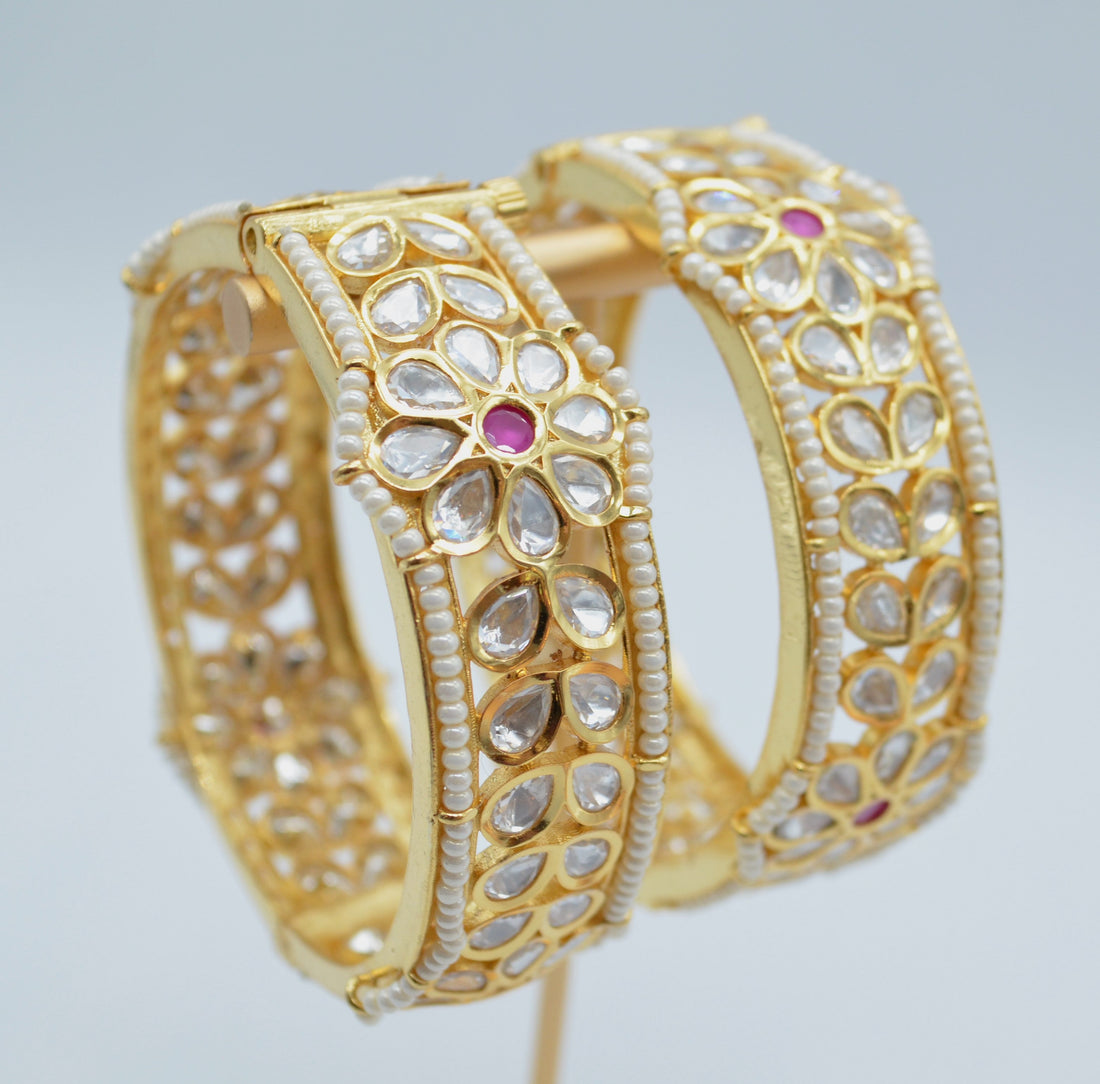 Openable Tyaani Kundan Kada - Pair Bangles