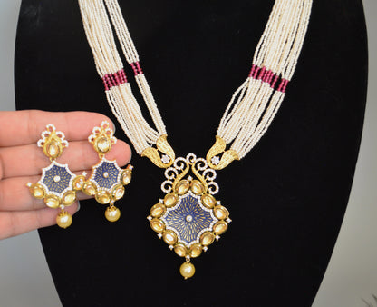 Foiled Kundan Meenakari Nacklace Set Necklaces