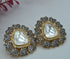 Uncut Kundan Oversized Studs White Earrings