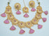 Bella Carved Stone Kundan Necklace Set With Maang Tikka Necklaces