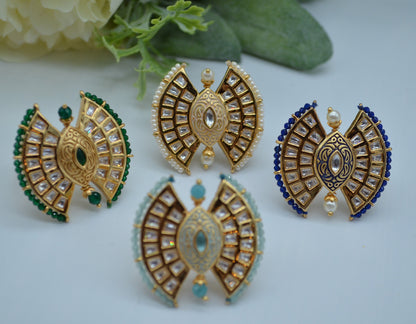 Tyaani Kundan Adjustable Ring Rings