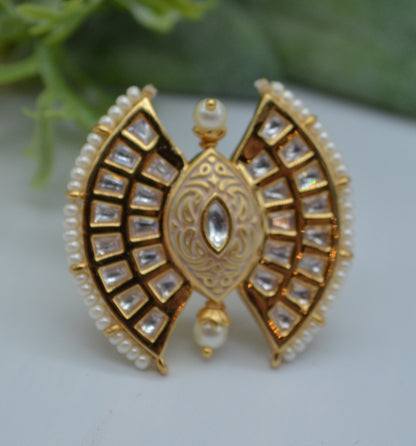 Tyaani Kundan Adjustable Ring Rings