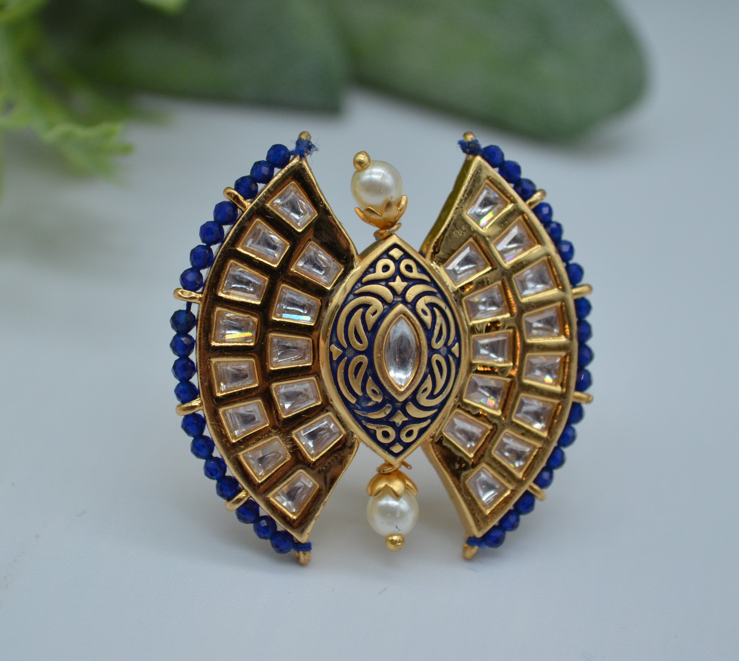 Tyaani Kundan Adjustable Ring Rings