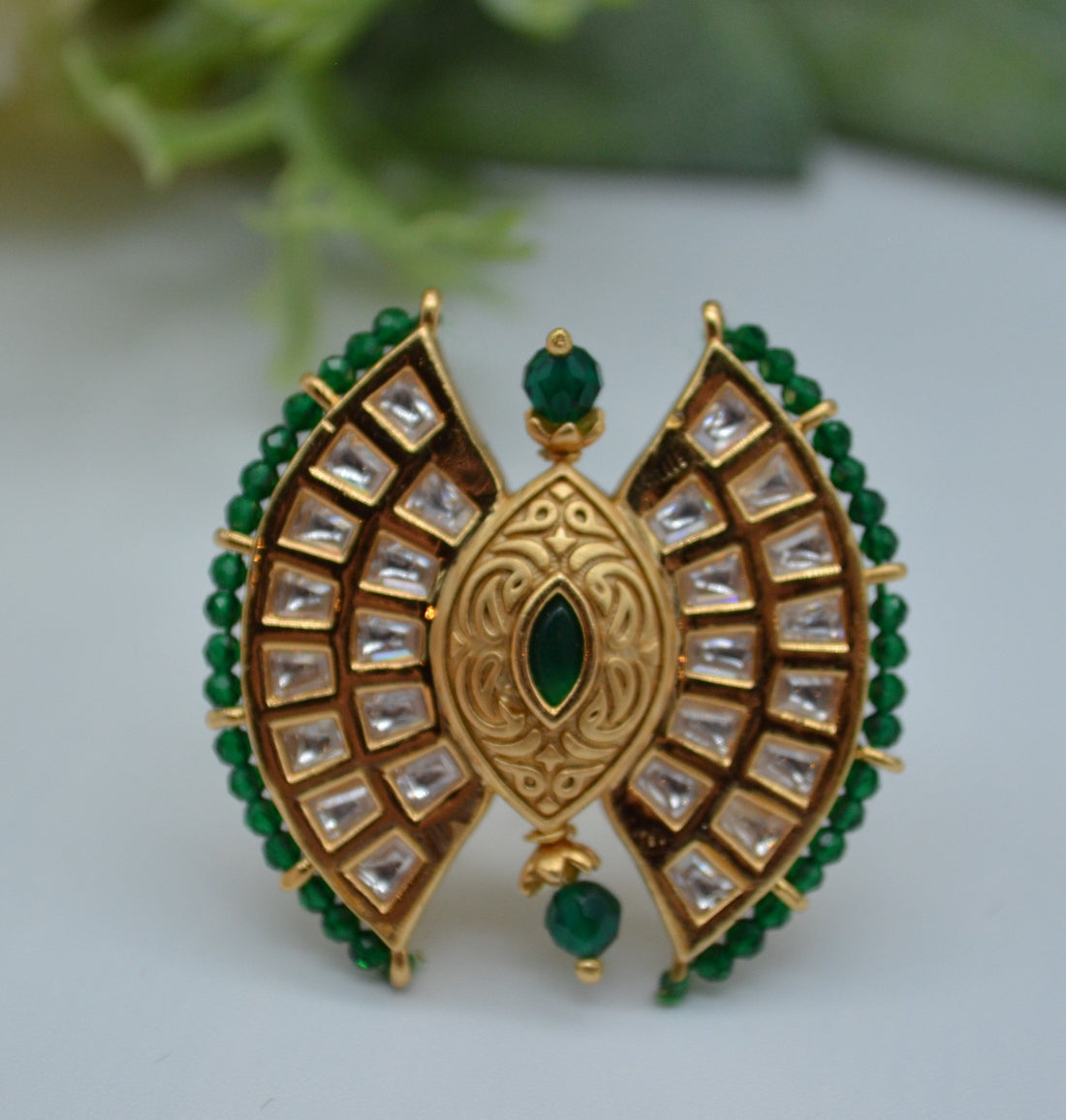 Tyaani Kundan Adjustable Ring Rings