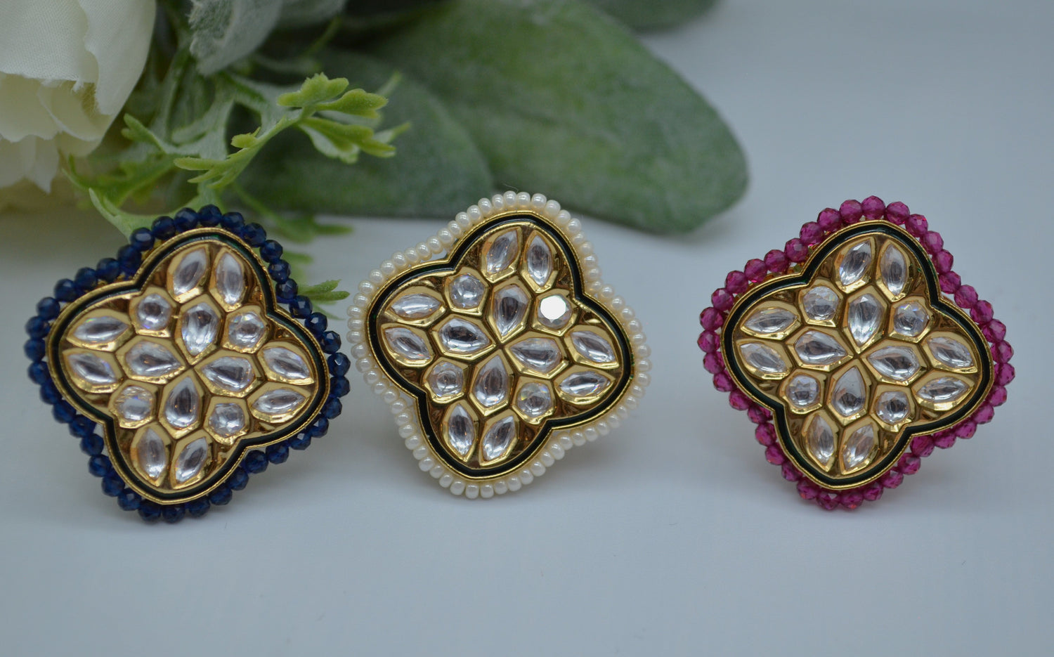 Tyaani Kundan Adjustable Ring Rings