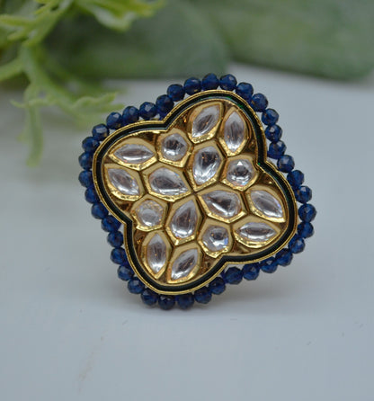 Tyaani Kundan Adjustable Ring Rings