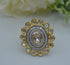 Dual Tone Uncut Kundan Adjustable Ring White Rings