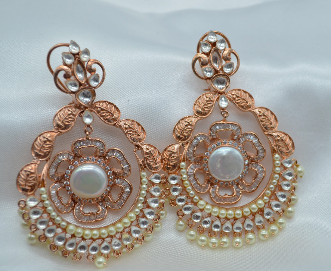 Statement Kundan Chandbali Earrings