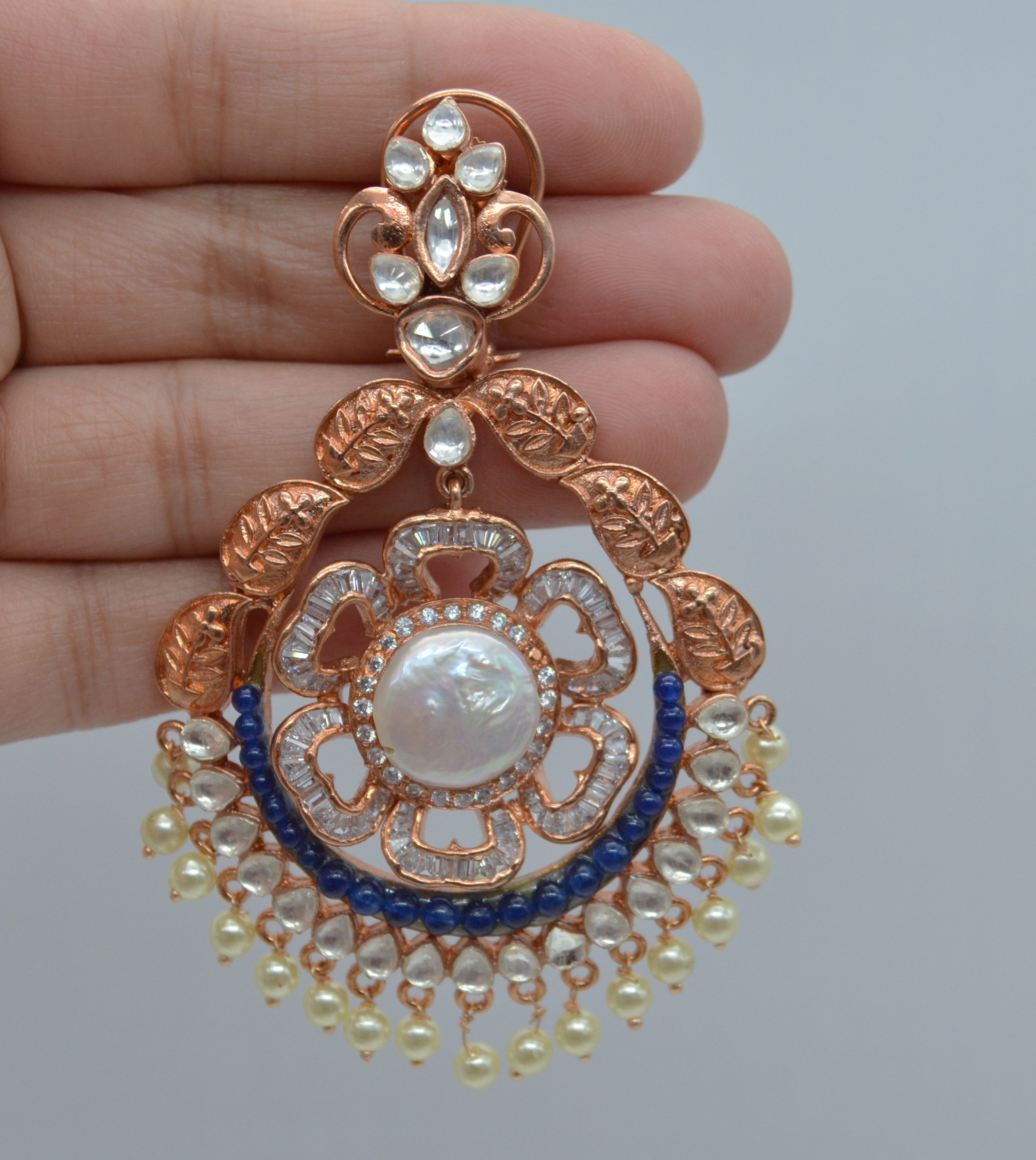 Statement Kundan Chandbali Earrings