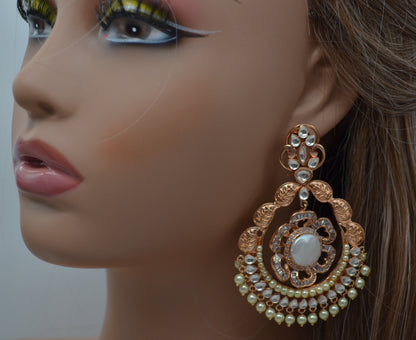 Statement Kundan Chandbali Earrings