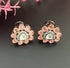 Ahmedabadi Kundan Studs Peach Earrings