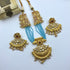 Kemp Uncut Kundan Necklace Set. Blue Necklaces