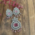 Ethnic American Diamond Pendant Set Pink - Silver Charms & Pendants