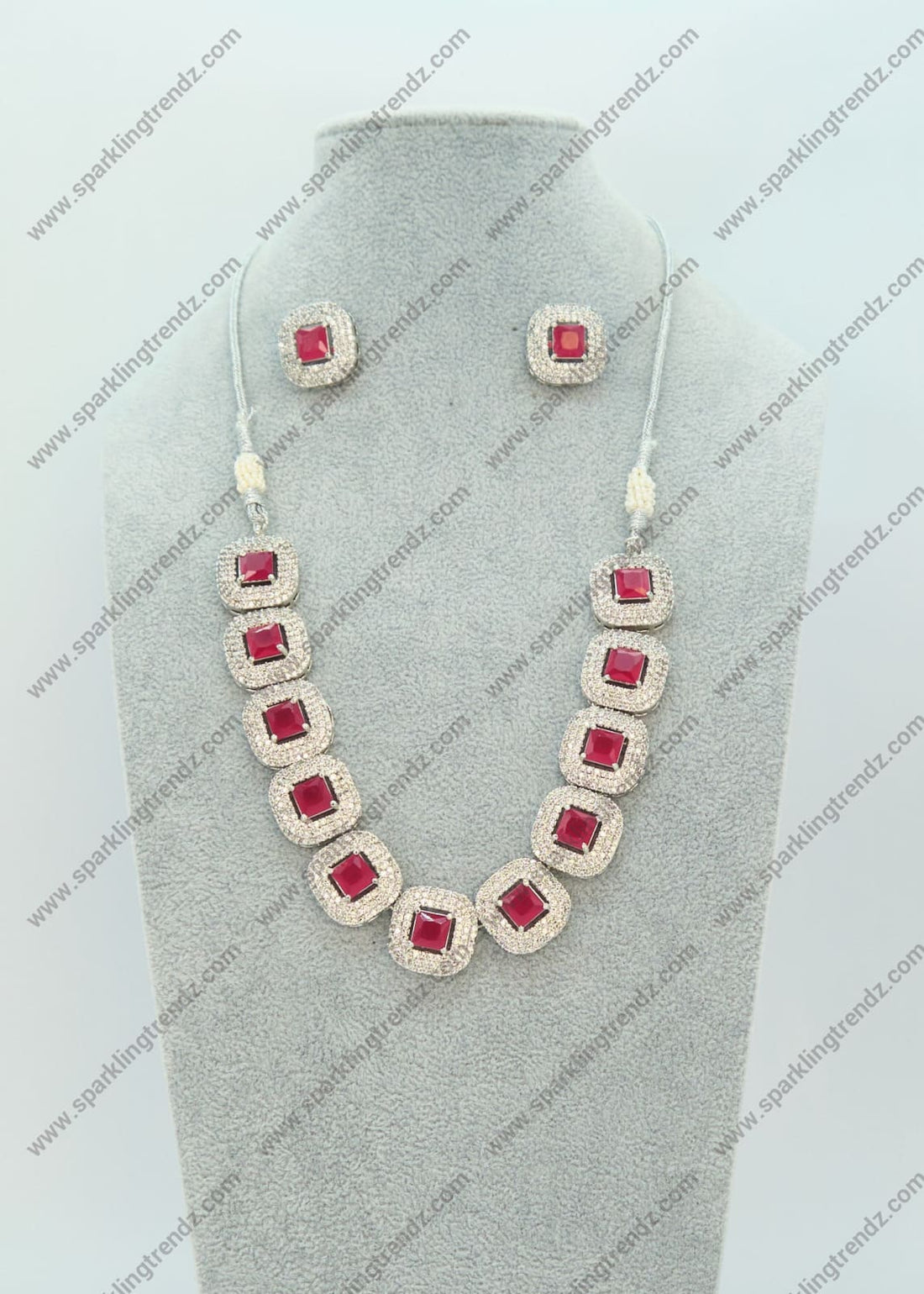 Cz Diamond Nacklace Set Necklaces