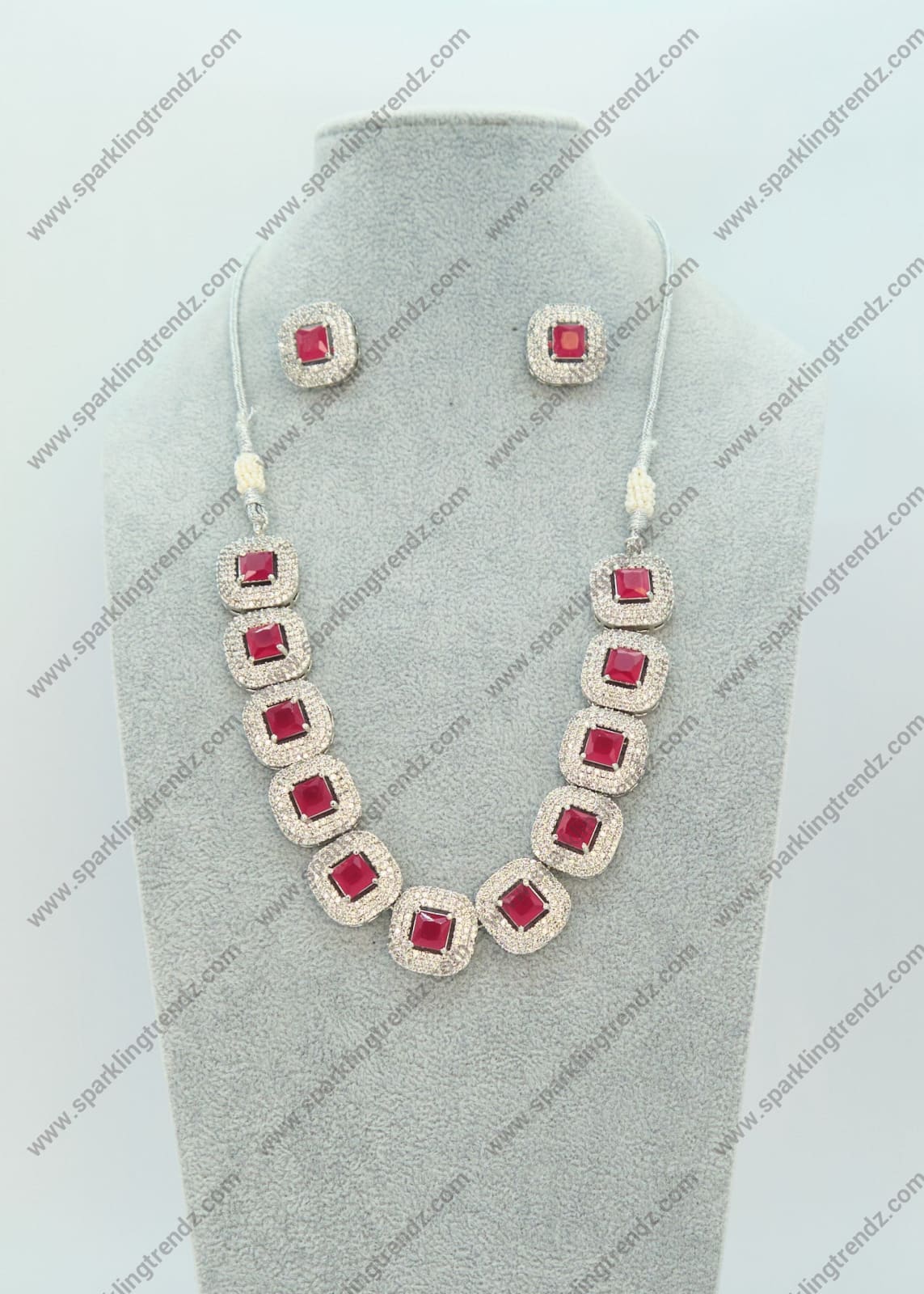 Cz Diamond Nacklace Set Necklaces