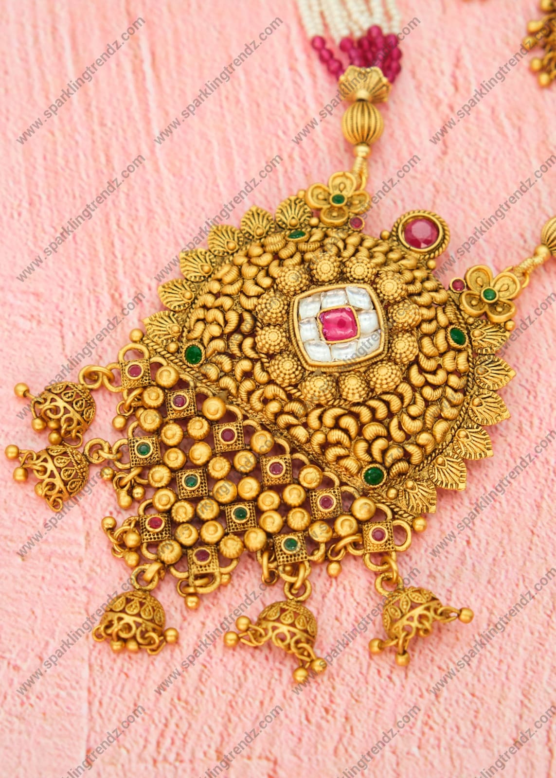 Kundan Pendant Long Necklace Set Necklaces