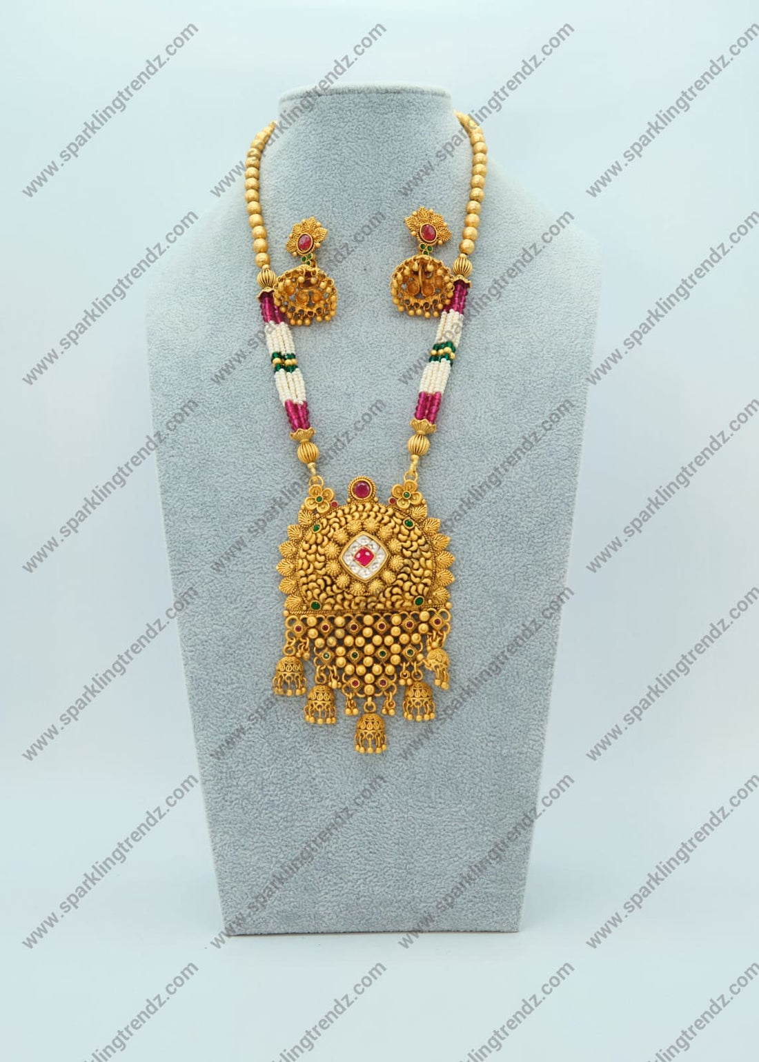 Kundan Pendant Long Necklace Set Necklaces