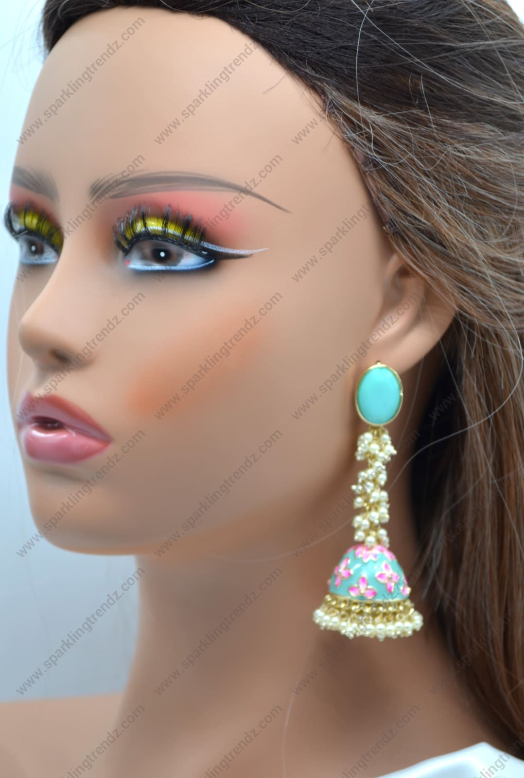 Meenakari Jacki Jhumkis Earrings