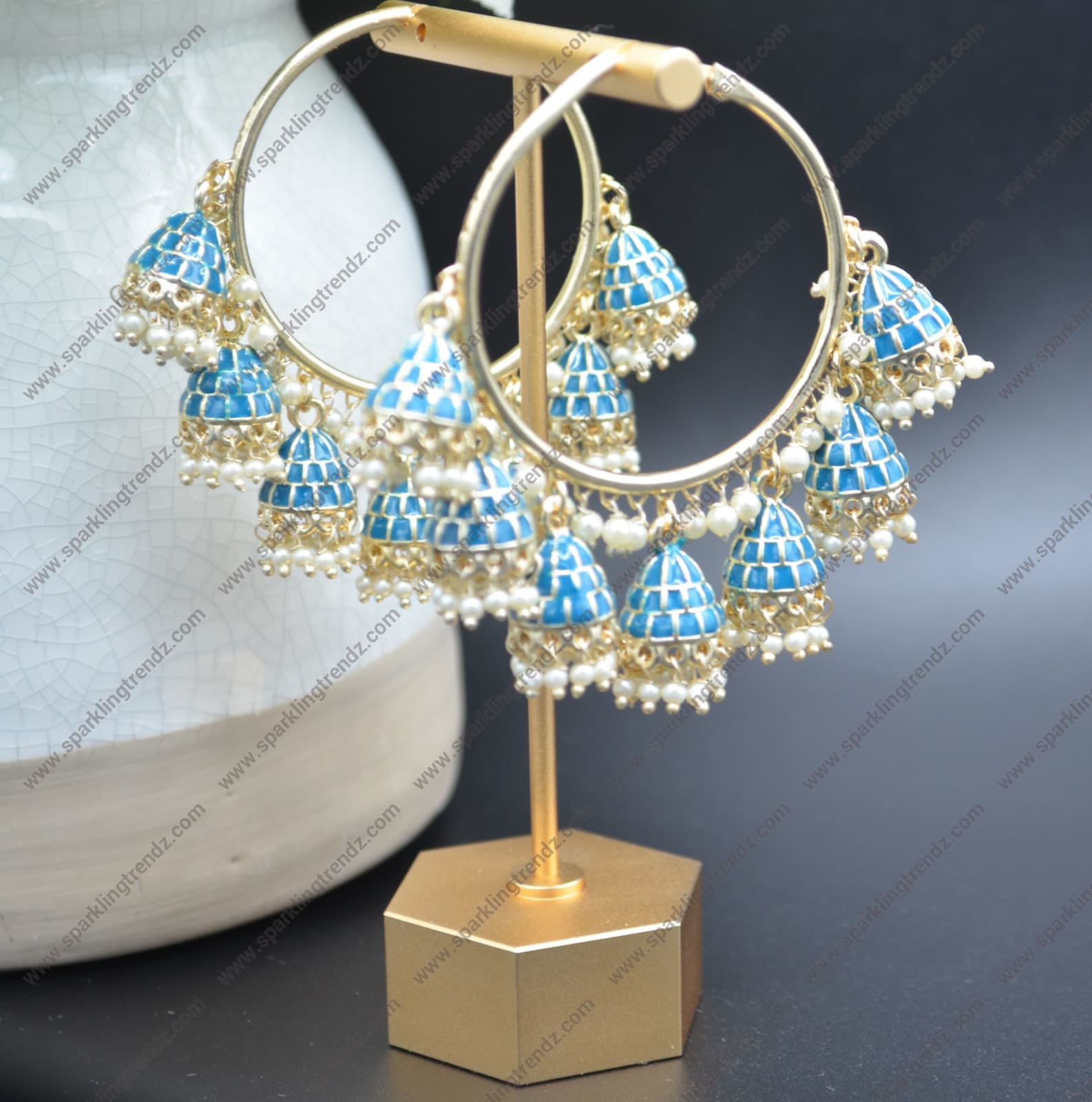 Meenakari Mini Jhumkis Bali Style