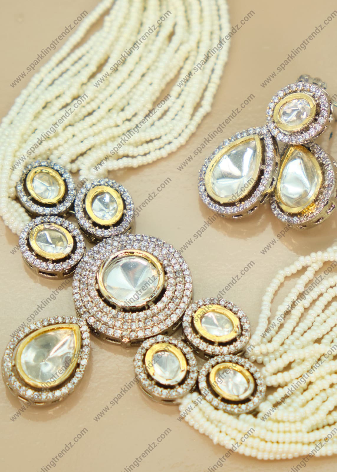 Polki Dual-Tone Uncut Kundan Choker Set Necklaces