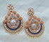 Statement Kundan Chandbali Earrings Royal Blue