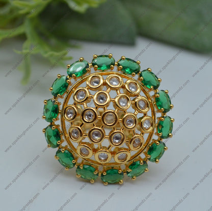 Tyaani Inspired Kundan Adjustable Ring Rings