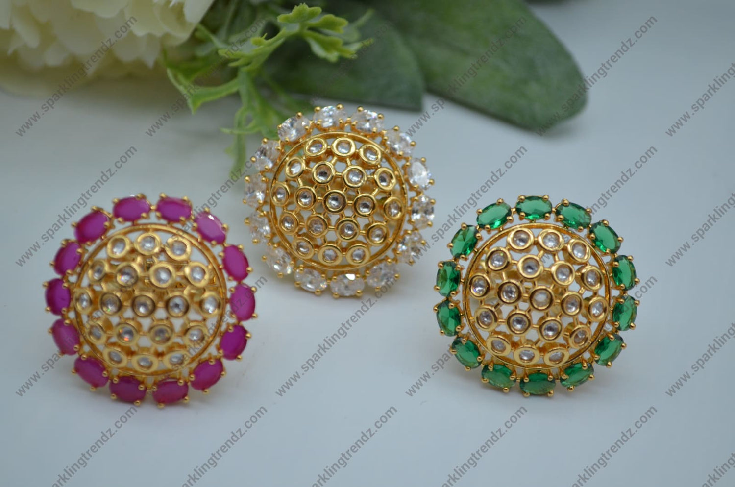 Tyaani Inspired Kundan Adjustable Ring Rings