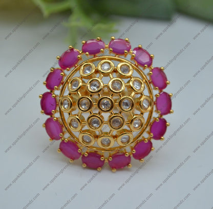 Tyaani Inspired Kundan Adjustable Ring Rings