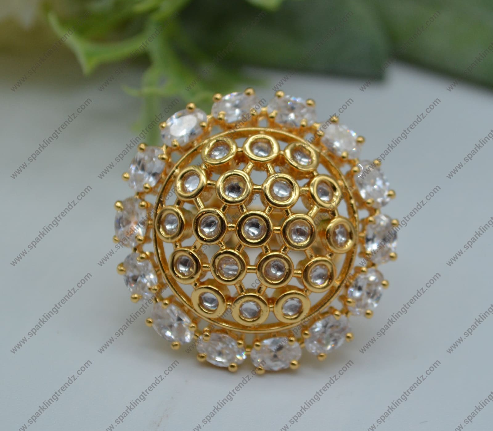 Tyaani Inspired Kundan Adjustable Ring Rings