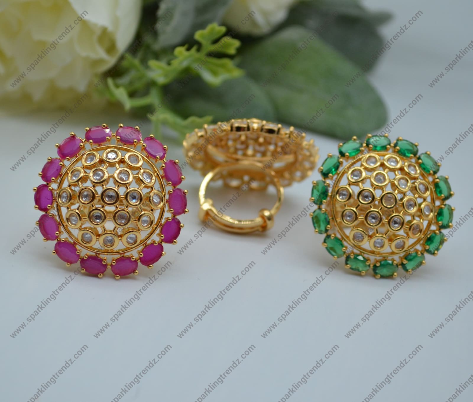 Tyaani Inspired Kundan Adjustable Ring Rings