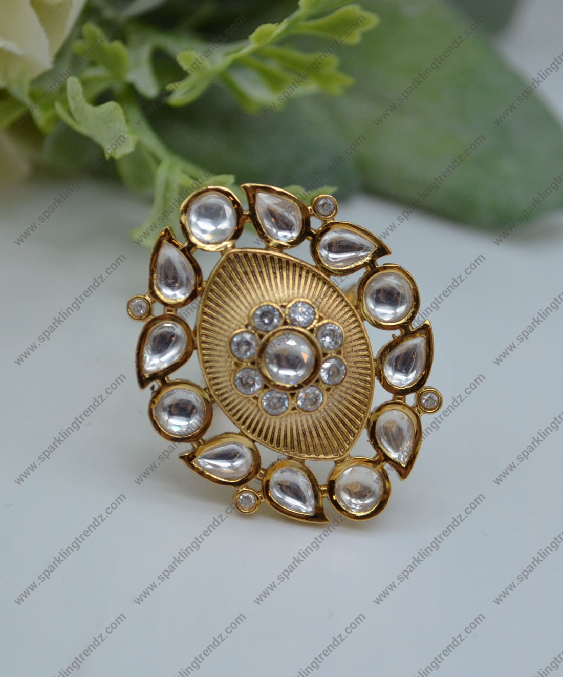 Uncut Foiled Kundan Adjustable Ring Rings